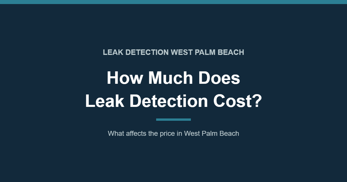 How much does leak detection cost in West Palm Beach, FL