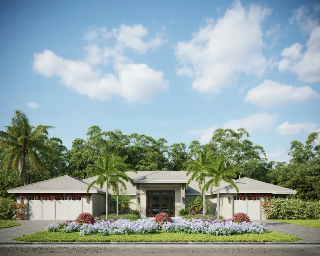 Florida home exterior with palm trees in Delray Beach