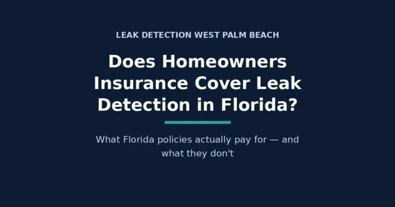 Does homeowners insurance cover leak detection in Florida - guide graphic