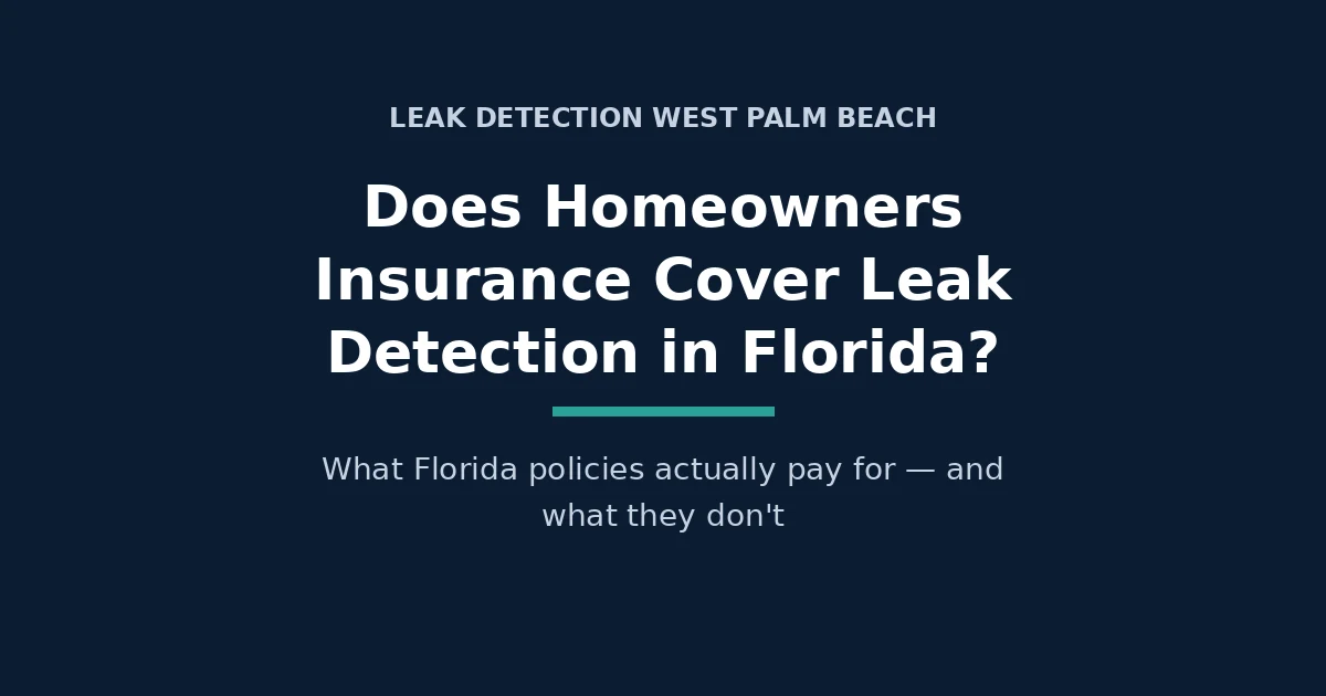 Does homeowners insurance cover leak detection in Florida - guide graphic